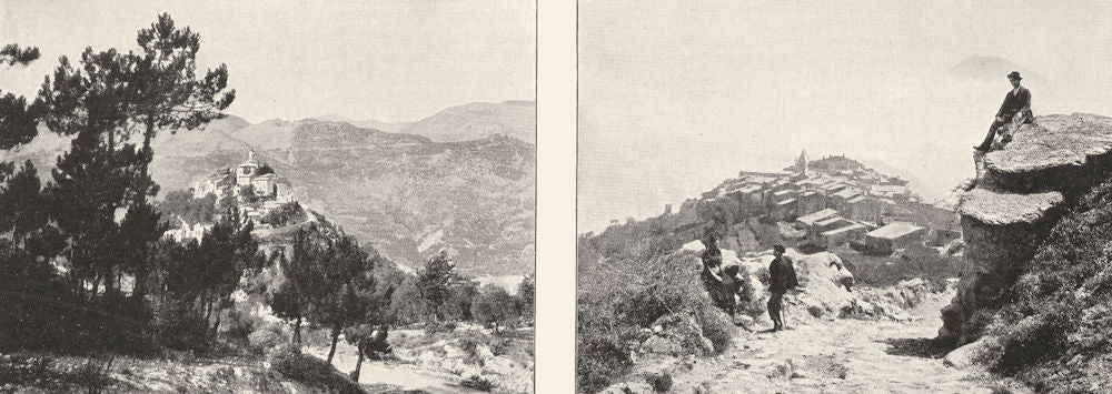 ALPES- MARITIMES. Roquette (Vallée de Vésubie) ; Utelle 1900 old antique print